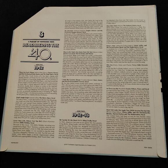 A PARADE OF NOSTALGIC HITS. REMEMBERING THE '40. - Picture 13 of 16